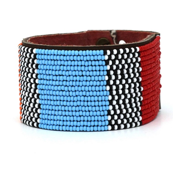 Swahili Coast Jewelry - Swahili Coast Colorful Beaded Bracelet Cuff